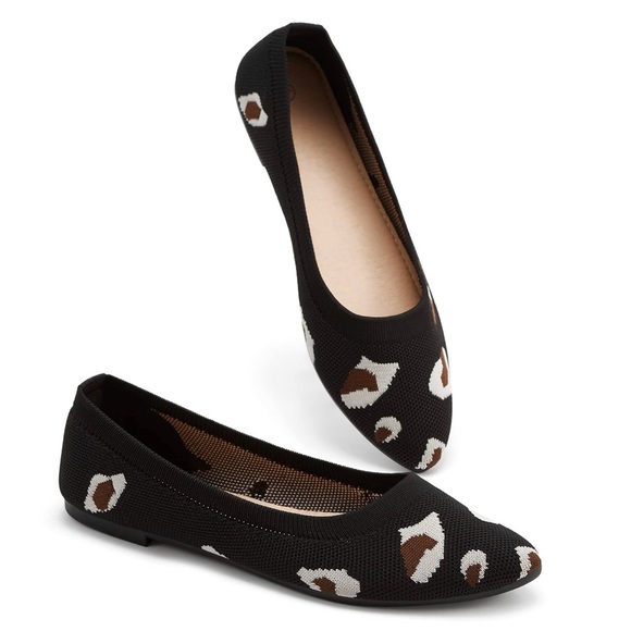 Shoes - BABUDOG Women's Mesh Flats Shoes Pointed-Toe  Memory Foam Flats‎ (Leopard.US8)